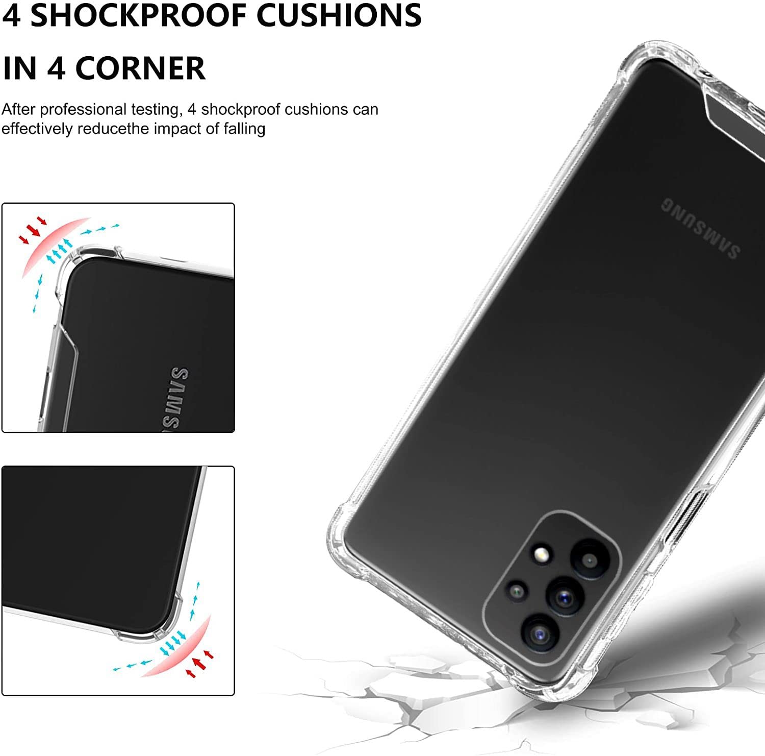 Shockproof Hybrid Case for Samsung Galaxy A32 5G - Slim Hard PC Back with Flexible TPU Bumper & Tempered Glass Screen Protector - Abstract Pineapple Design | Perfect for Everyday Protection & Outdoor Activities