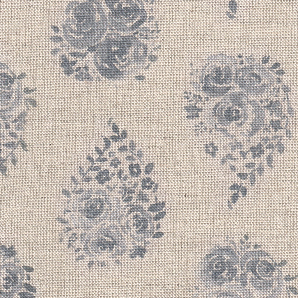 Rose Drop Fabric Storm Sky On Natural - Soft & Stylish Upholstery Material for Home Decor, DIY Projects & Fashion Accessories