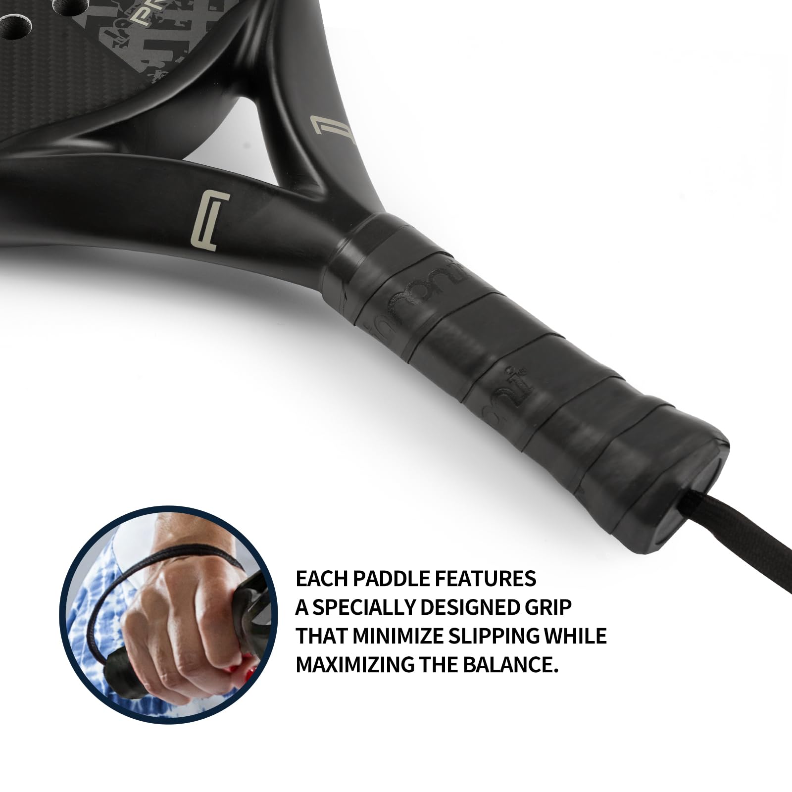 Premium Carbon Fiber Padel Racket with EVA Memory Flex Foam Core - Lightweight Tennis Paddle for Competitive Play & Training - Perfect for Indoor/Outdoor Padel Courts