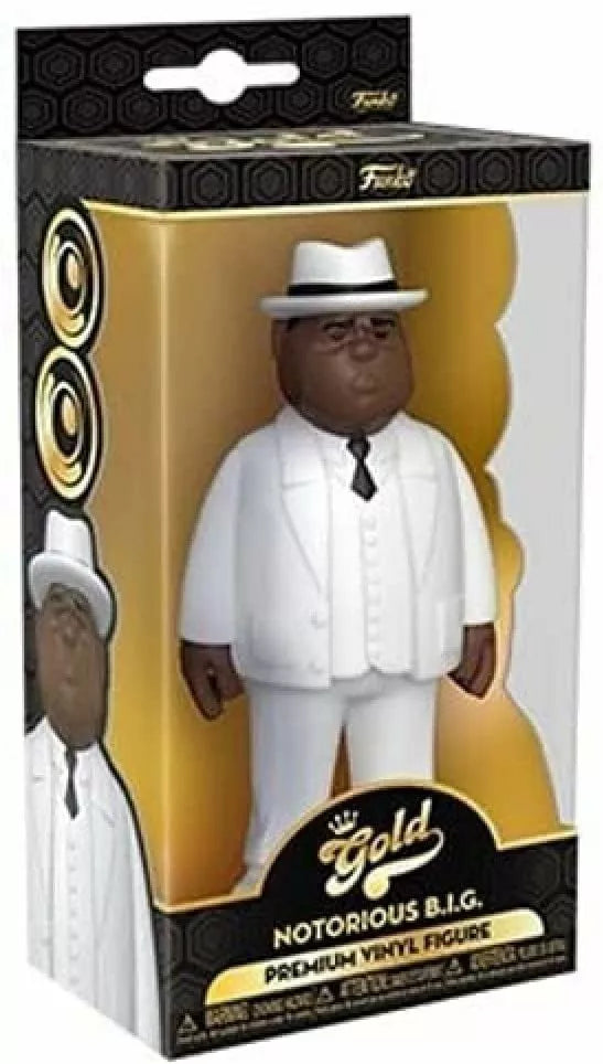 Biggie Smalls Gold 5 Funko Pop Vinyl Figure - Exclusive White Suit Collectible - Perfect for Hip-Hop Fans & Pop Culture Collectors