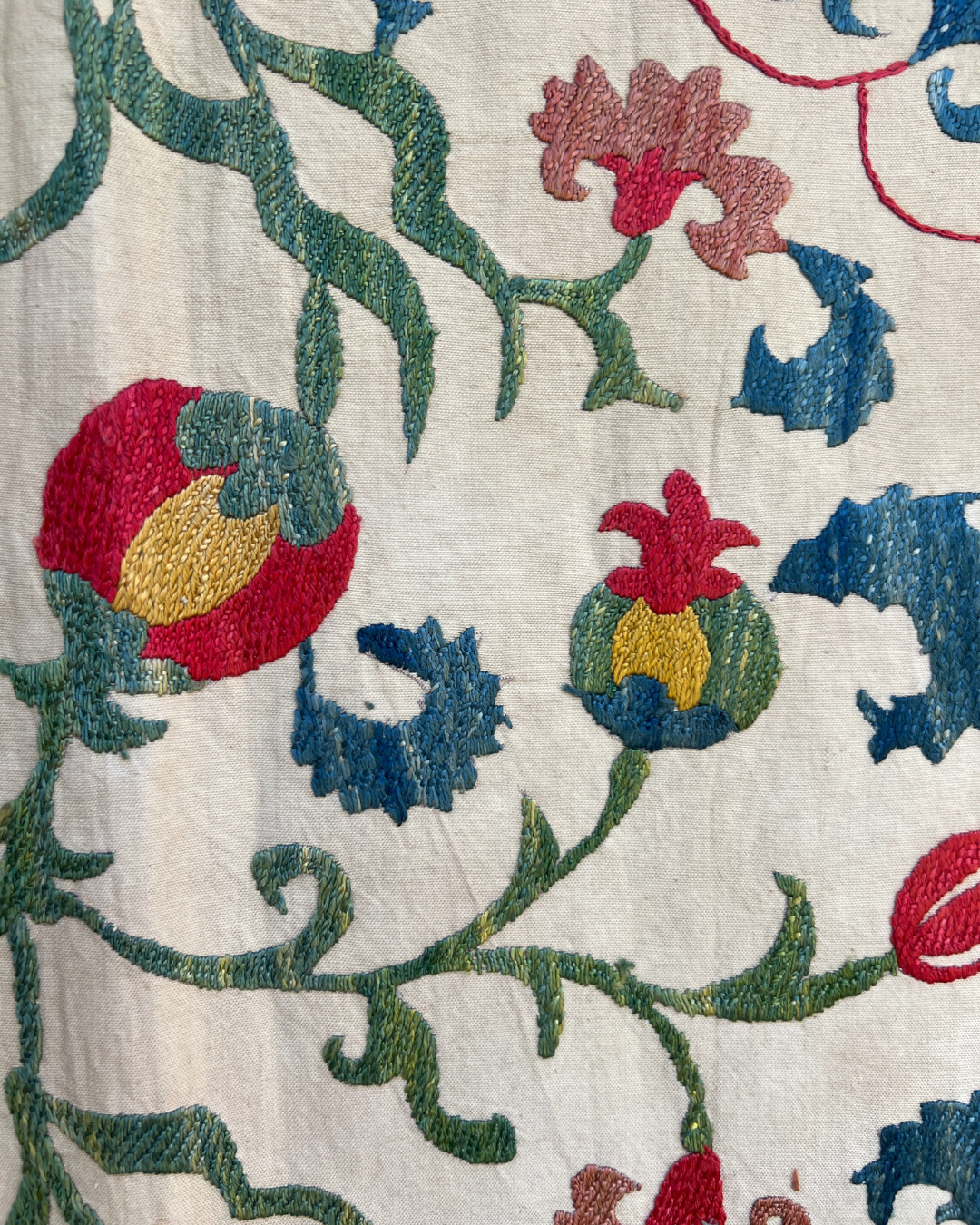 Handmade Suzani Medium 061 - Authentic Uzbek Embroidery Pillow Cover for Boho Home Decor, Living Room & Bedroom Accent