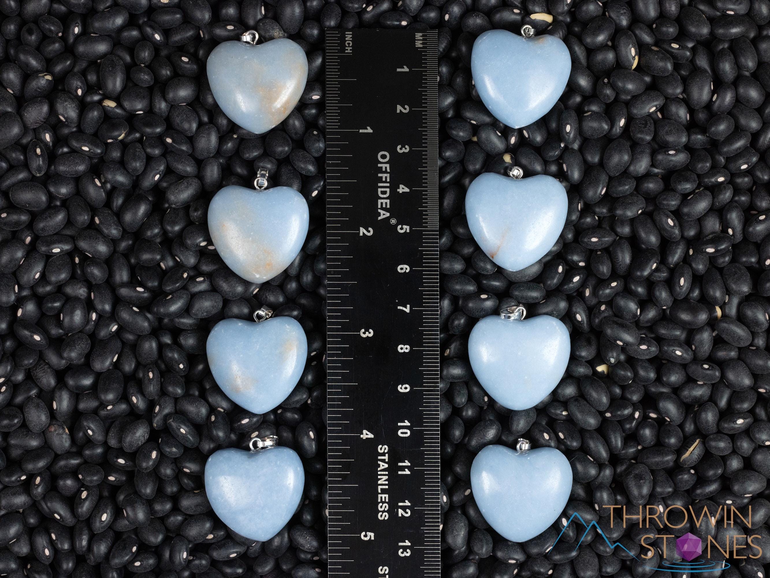 ANGELITE Crystal Heart Pendant Necklace - Handmade Gemstone Jewelry for Women, Healing Crystal Gift for Her (E2200) | Spiritual Healing, Meditation & Everyday Elegance