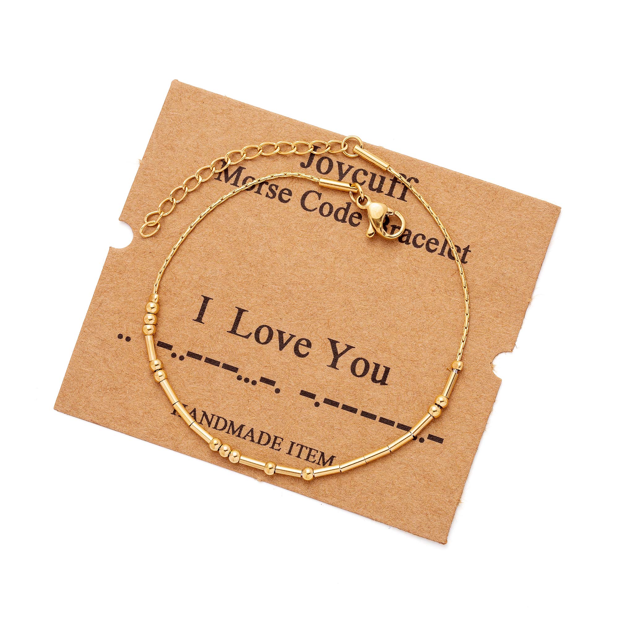 JoycuFF Morse Code Friendship Bracelets - Inspirational Gifts for Women, Best Friends, Mom, Aunt & Sister - Stainless Steel Jewelry for Mother's Day, Birthday & Christmas - Perfect for Daily Wear, Special Occasions & Meaningful Gifting