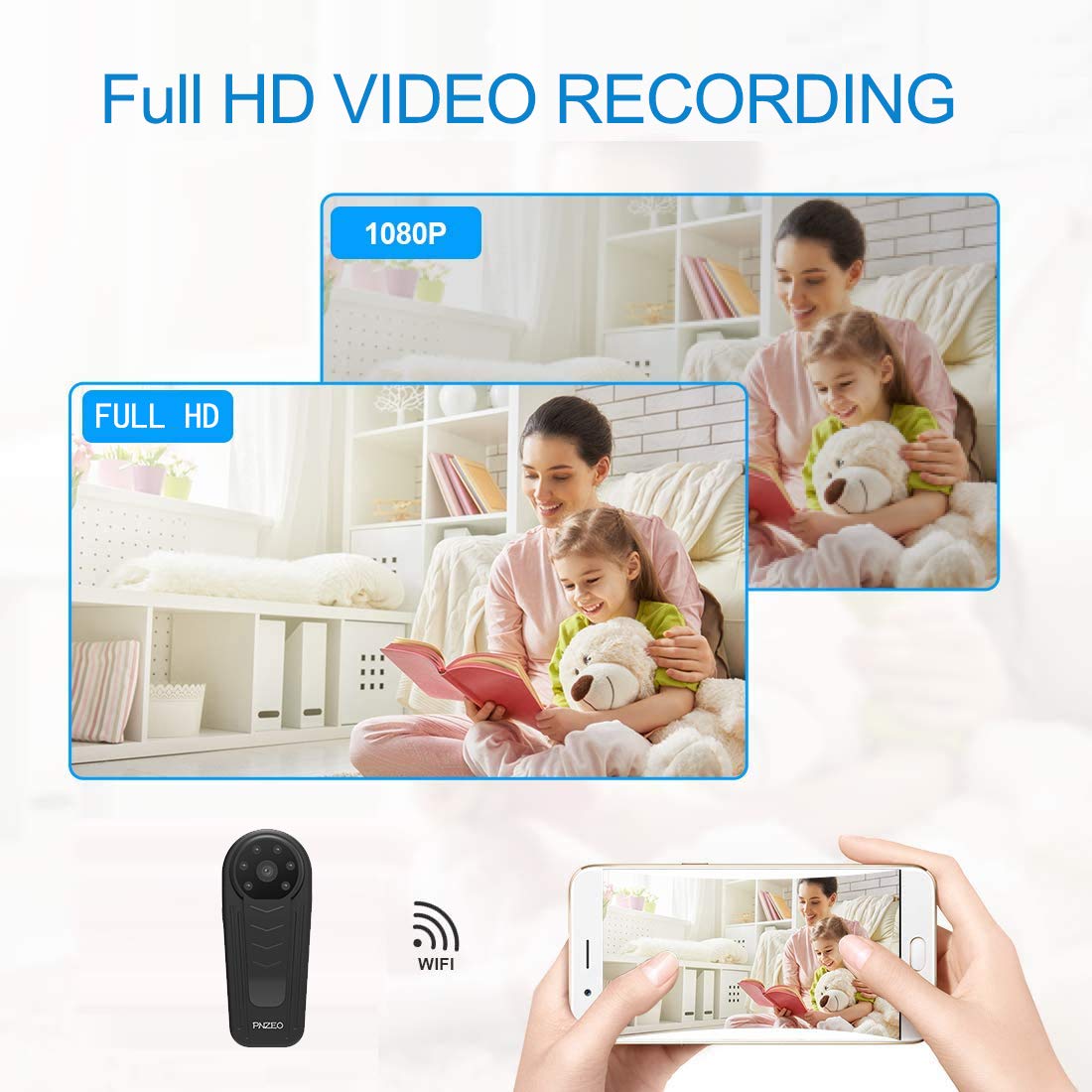 Mini Wireless WiFi IP Camera - Portable Super Small Home Security Camera with Remote View & P2P | Indoor/Outdoor Baby Monitor, Pet Camera, Nanny Cam