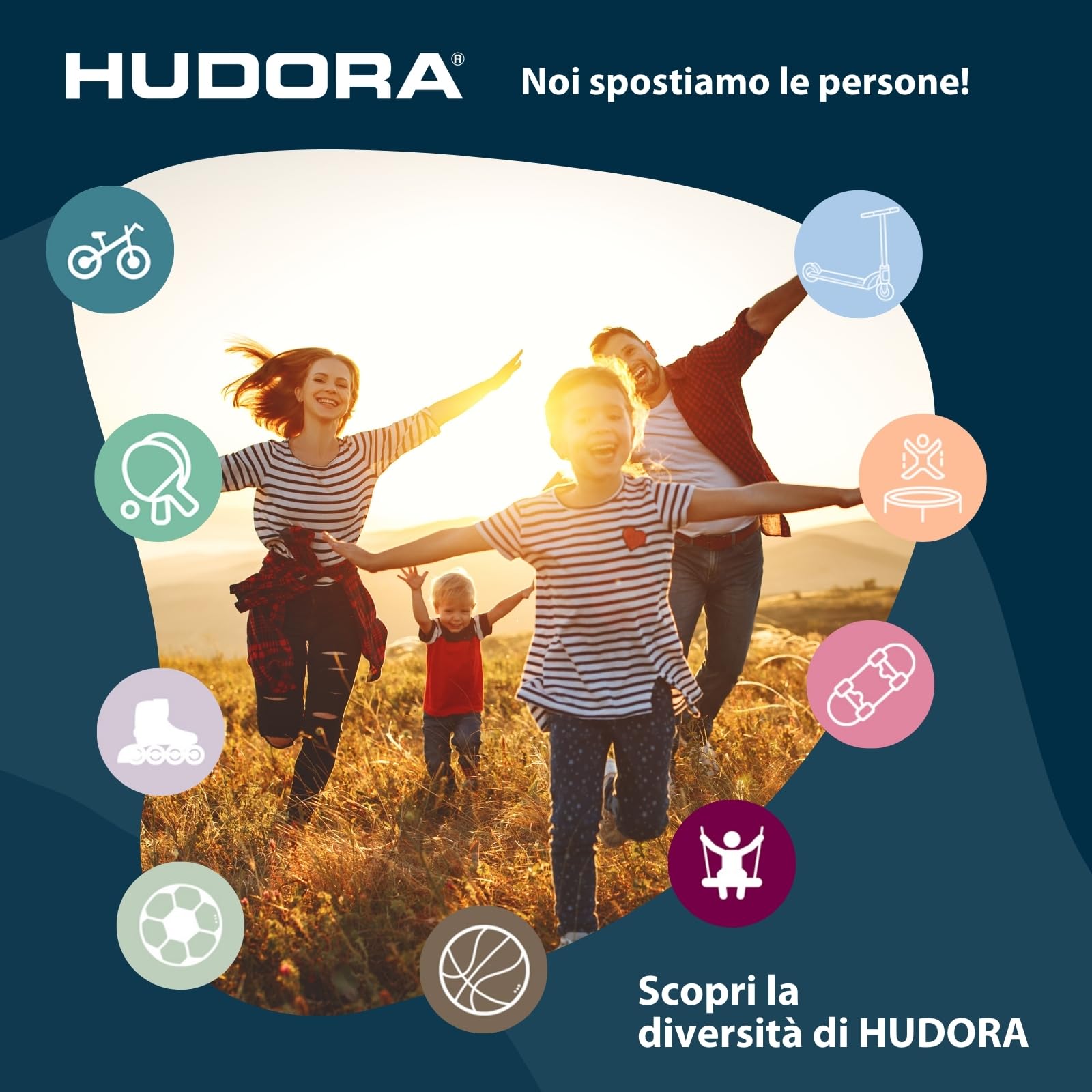 HUDORA Competition Pro Adjustable Height Basketball Hoop for Kids, Teens & Adults - Portable Outdoor Basketball Goal with Wheels - Perfect for Driveway, Backyard & Park Play