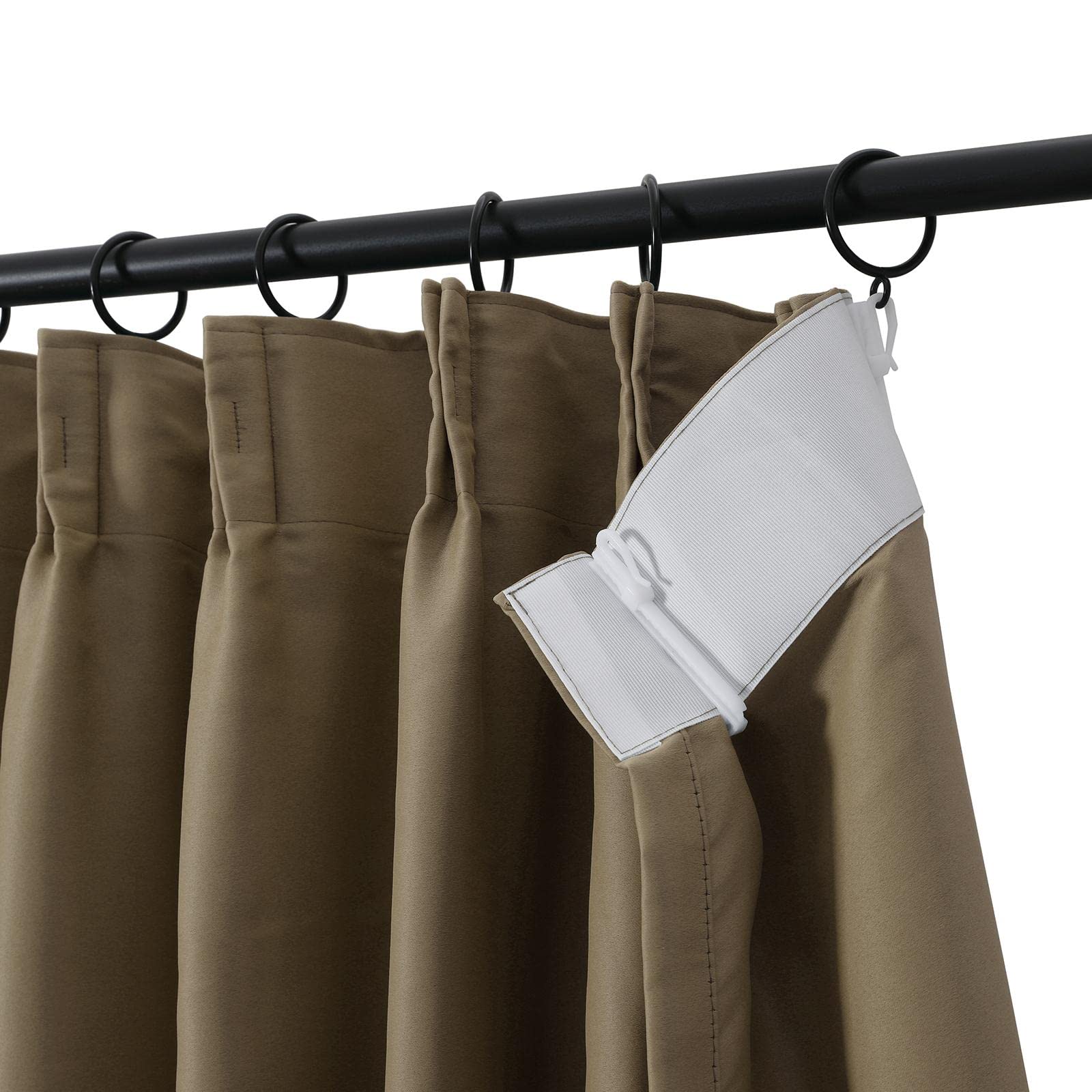 Blackout Thermal Insulated Curtains for Living Room - Noise Reducing Pinch Pleated Window Treatments (2 Panels, 52