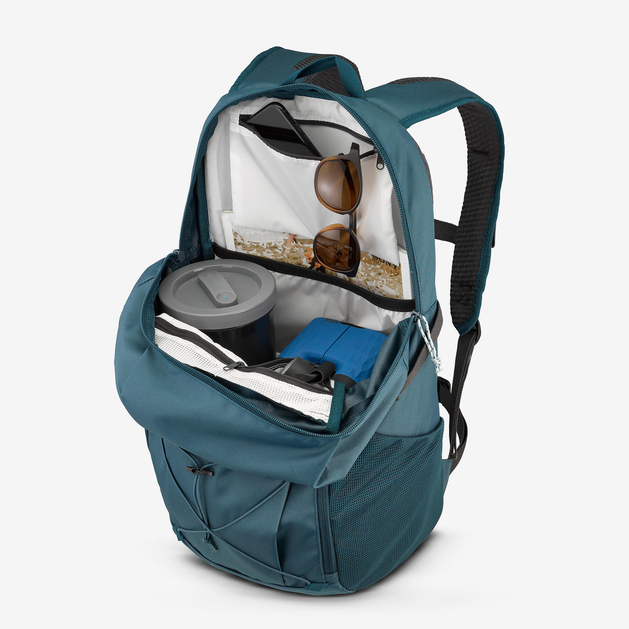 Quechua NH Arpenaz 100 30L Lightweight Hiking Backpack for Men & Women - Water-Resistant Daypack for Outdoor Camping, Trekking & Travel Adventures
