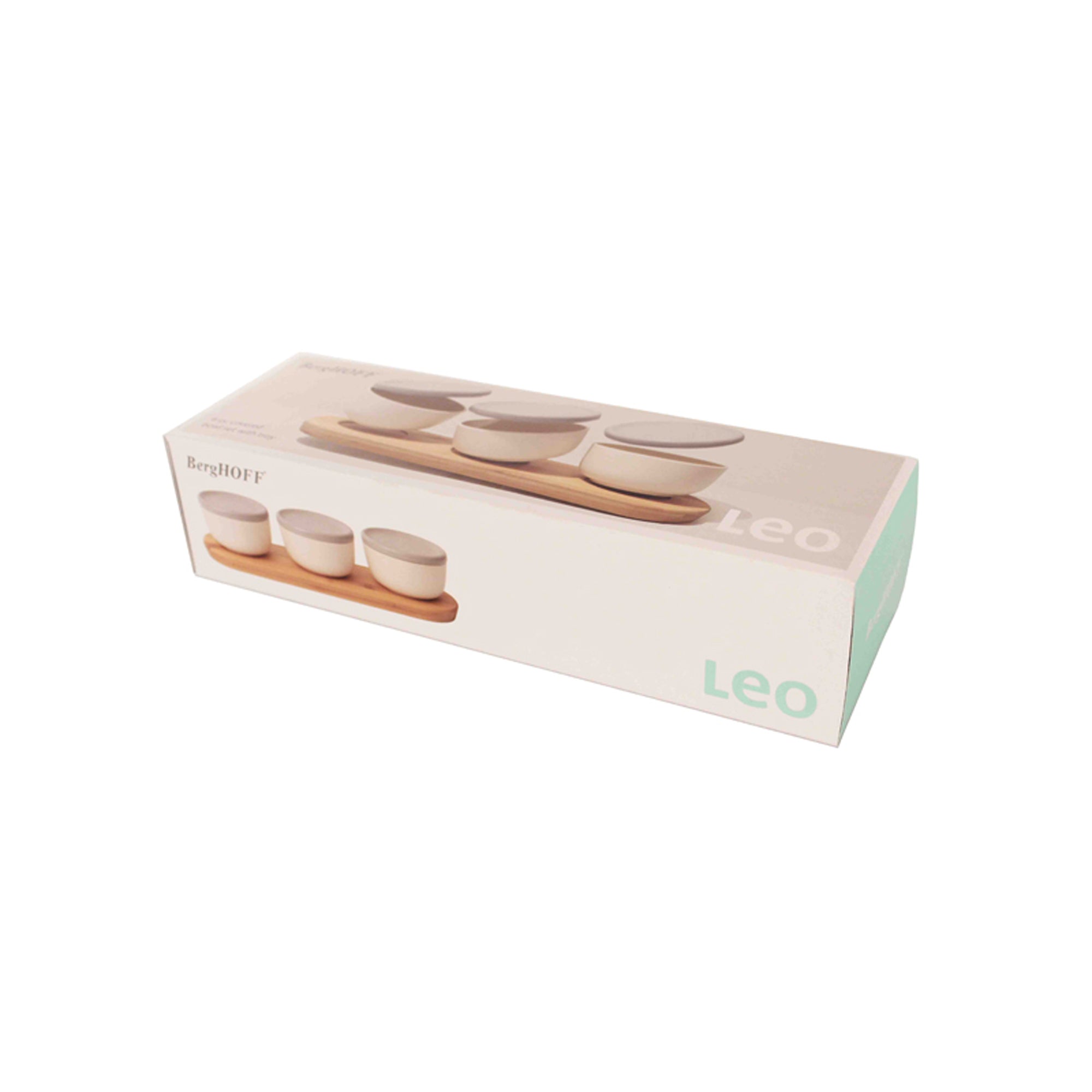 BergHOFF Leo 7-Piece Bamboo Covered Appetizer Set - 0.29qt Mini Serving Bowls with Lids - Perfect for Parties, Snacks, and Small Food Portions