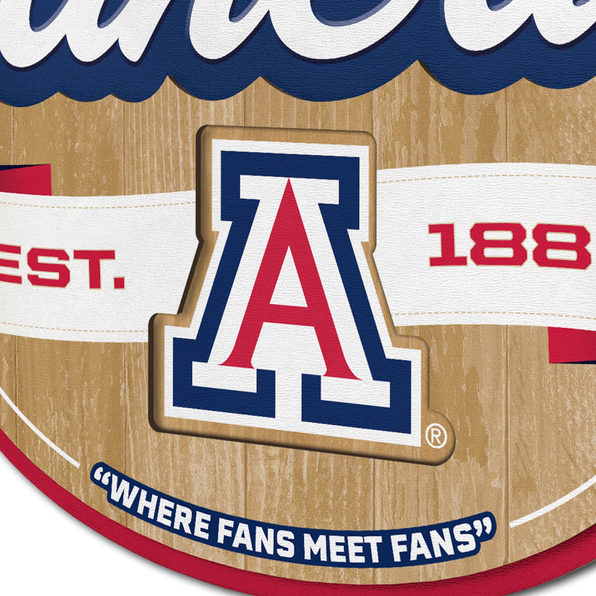 YouTheFan NCAA College Sports Team Logo Fan Cave Sign - Perfect for Game Room, Man Cave, Sports Bar & Tailgating Decor