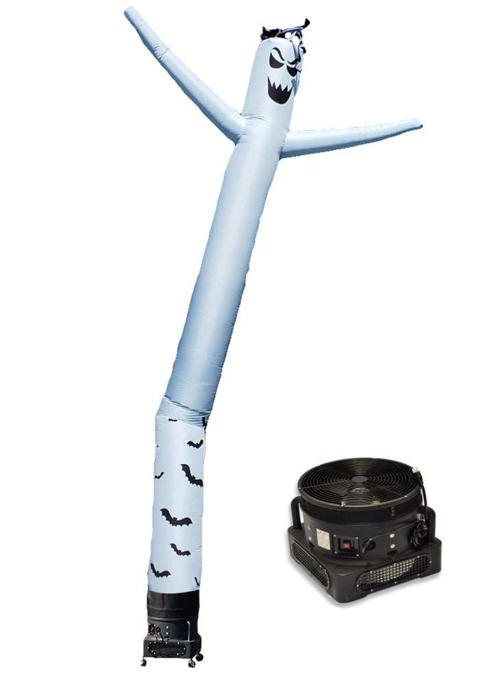 20ft Inflatable Tube Man Dancer - Ghost White Air Powered Advertising Solution with 1HP 2-Speed Blower | Perfect for Car Dealerships, Grand Openings & Outdoor Promotions
