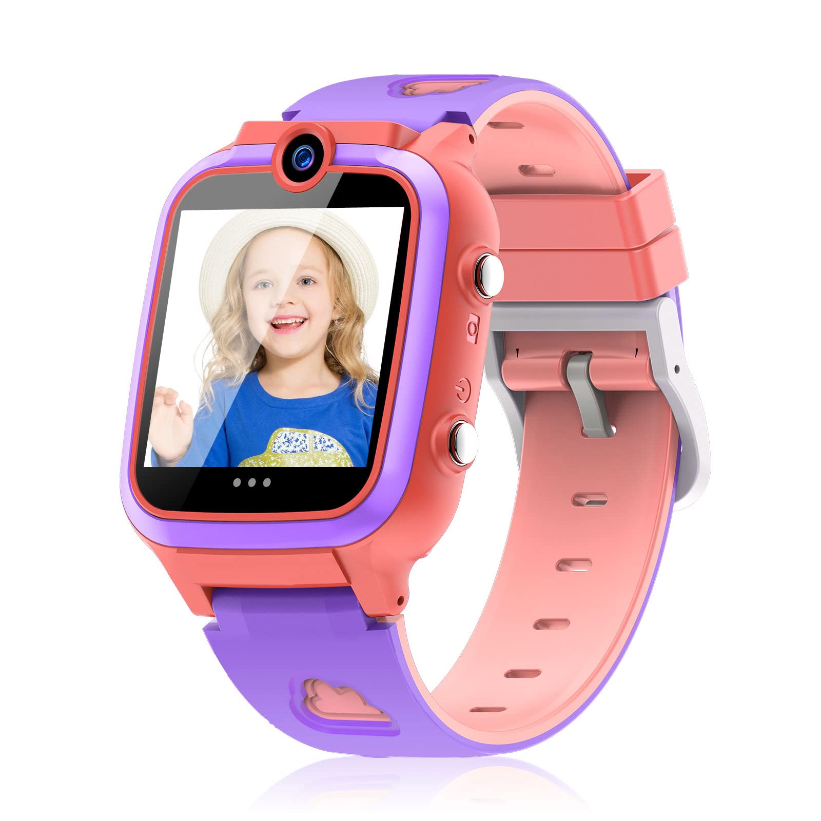 Ralehong Kids Smart Watch for Girls Ages 3-6 - HD Dual Camera 1080P Video, Pedometer, Games, Music Player & Educational Learning Toy with 1.54
