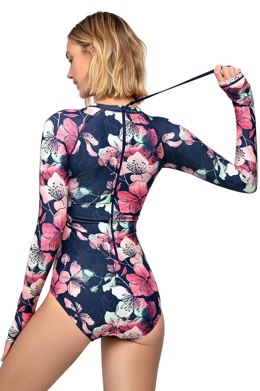 Axesea Women's Long Sleeve One Piece Swimsuit with Back Zipper - UPF 50+ Sun Protection for Beach, Pool & Water Sports