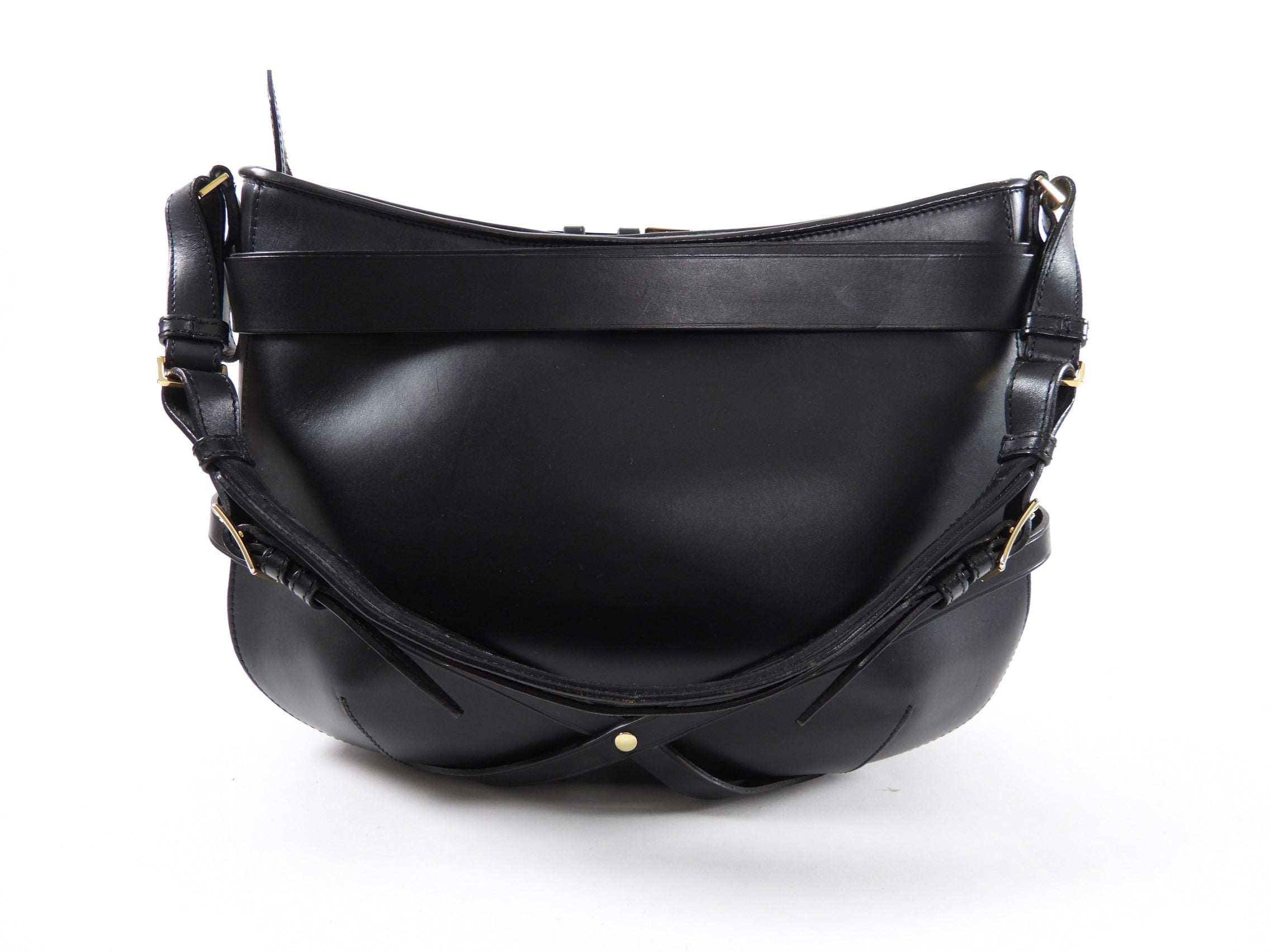 Burberry Black Leather Bridle Hobo Shoulder Bag for Women - Luxury Designer Handbag for Work, Travel & Everyday Use