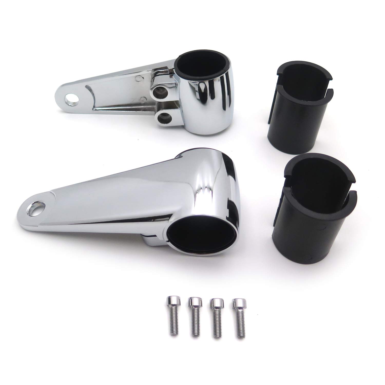 Chrome Billet Aluminum Headlight Fork Mounting Brackets - Compatible with 35mm, 39mm, 41mm Forks - Universal Fit for Motorcycle, Dirt Bike, Cruiser & Cafe Racer - Easy Installation & Durable Construction