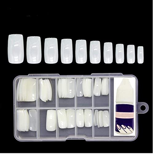 URBANMAC 100 Pcs Acrylic Artificial Nails Set with 3gm Nail Glue - Reusable Press on Nails for Women, Salon Quality Fake Nails for Daily Wear, Parties & Special Occasions