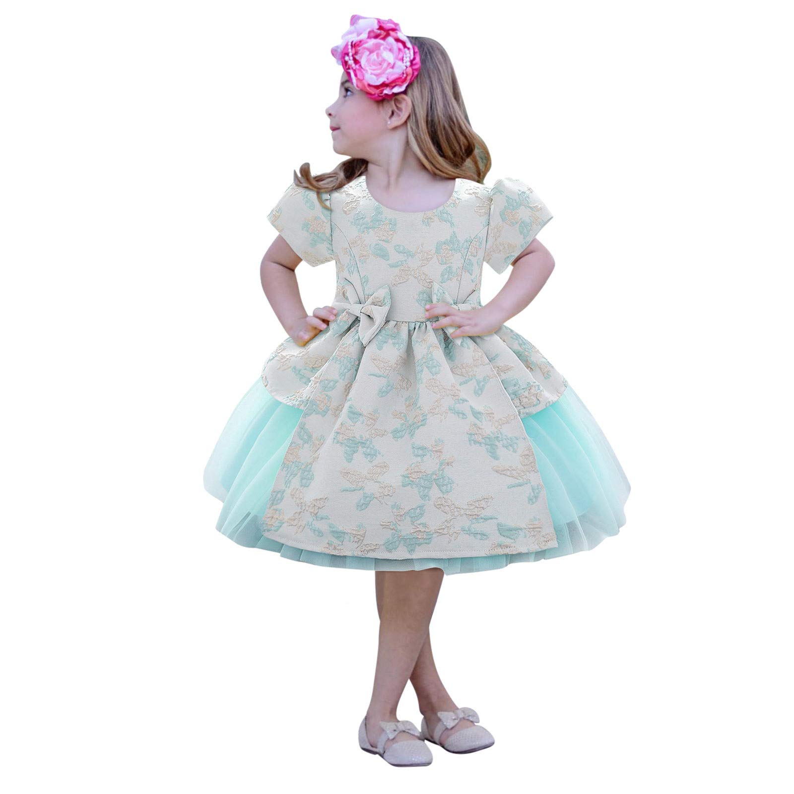 Princess Kids Birthday Dress for Girls - Floral Pageant Gown, Wedding Bridesmaid Party Dress & Skirt Set - Perfect for Birthday Parties, Pageants, Weddings and Special Occasions