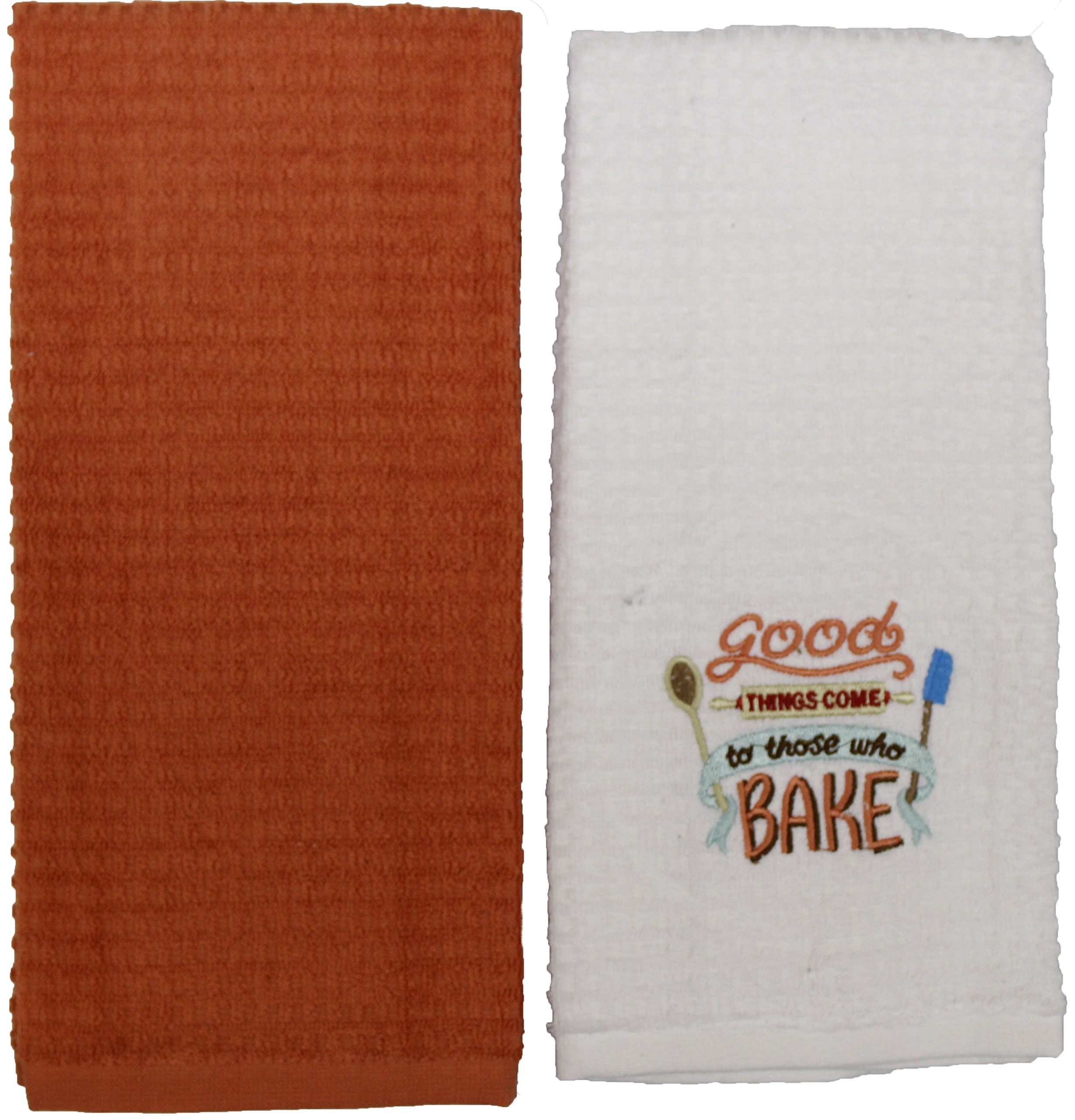 2-Pack 100% Cotton Kitchen Towels Set - 15