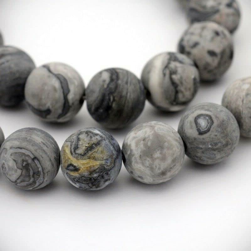 10pcs 8mm Gray Beads for Jewelry Making - DIY Craft Beads for Bracelets, Necklaces - Perfect for Handmade Jewelry, Scrapbooking & Gift Making (Beadwork Supplies)