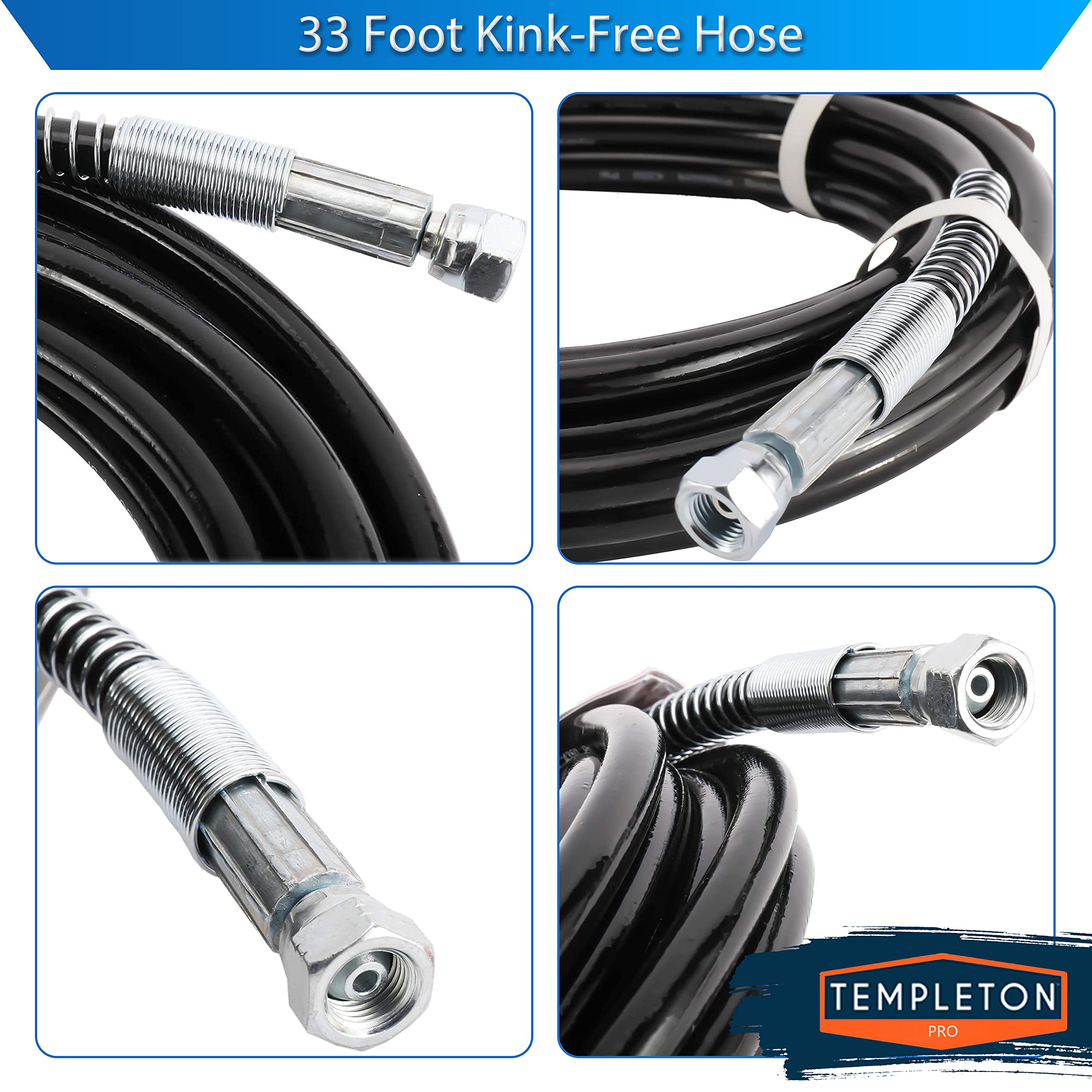Templeton V10 Airless Paint Sprayer - 5/8 HP Motor, 33' Hose & Spray Nozzle Included - Perfect for Home Renovation, Furniture Painting & Exterior Projects