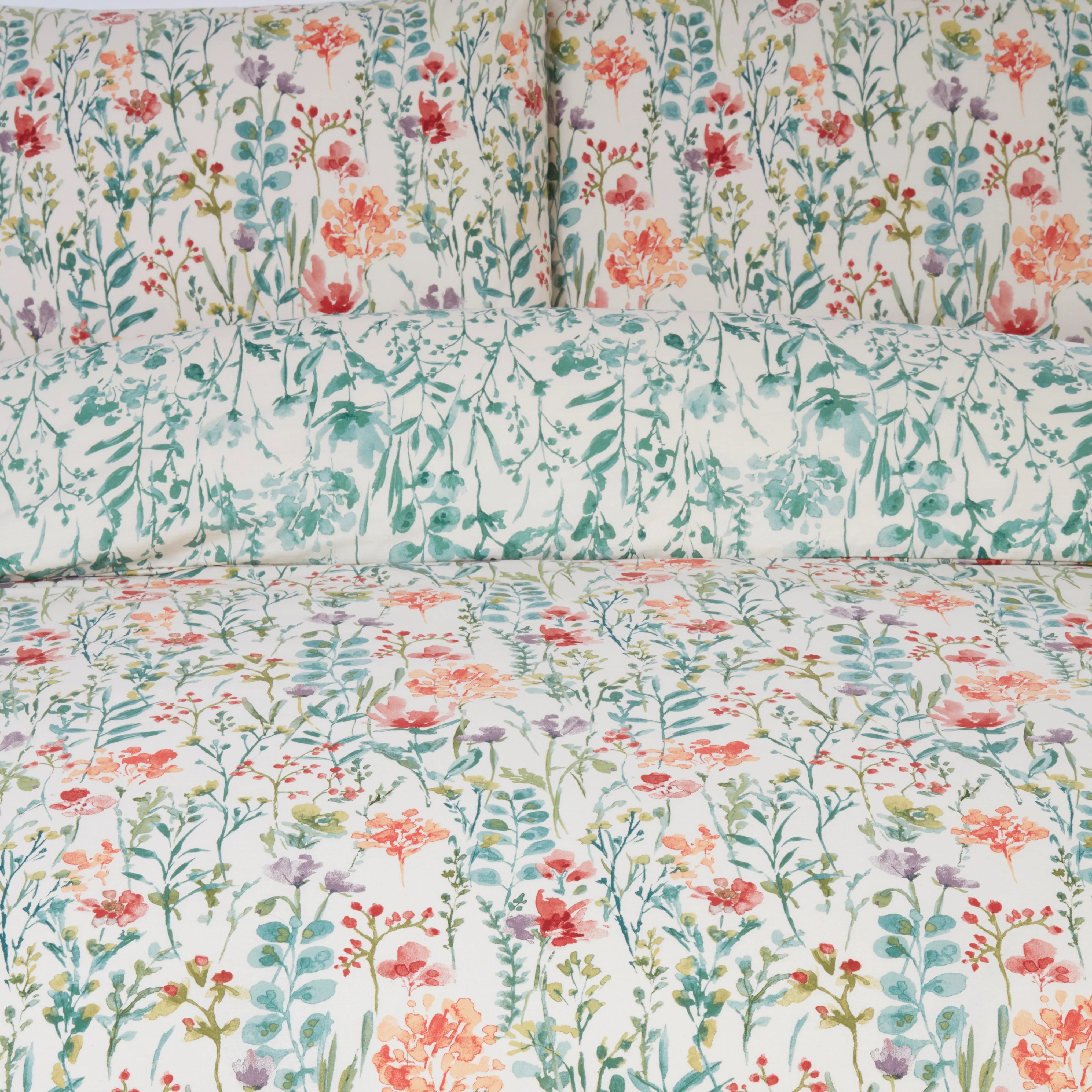 Premium Sundour Amaryllis Duvet Cover Set - Queen Size 4-Piece Bedding Set with Pillow Shams, Soft & Breathable Microfiber, Floral Print - Perfect for Master Bedroom, Guest Room & Cozy Home Decor