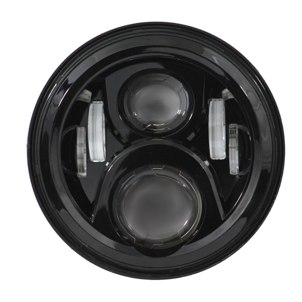 Eagle Lights 7 LED Headlight for Harley Davidson & Indian Motorcycles - Black Gen II - High Brightness Motorcycle Headlight for Night Riding & Off-Road Adventures