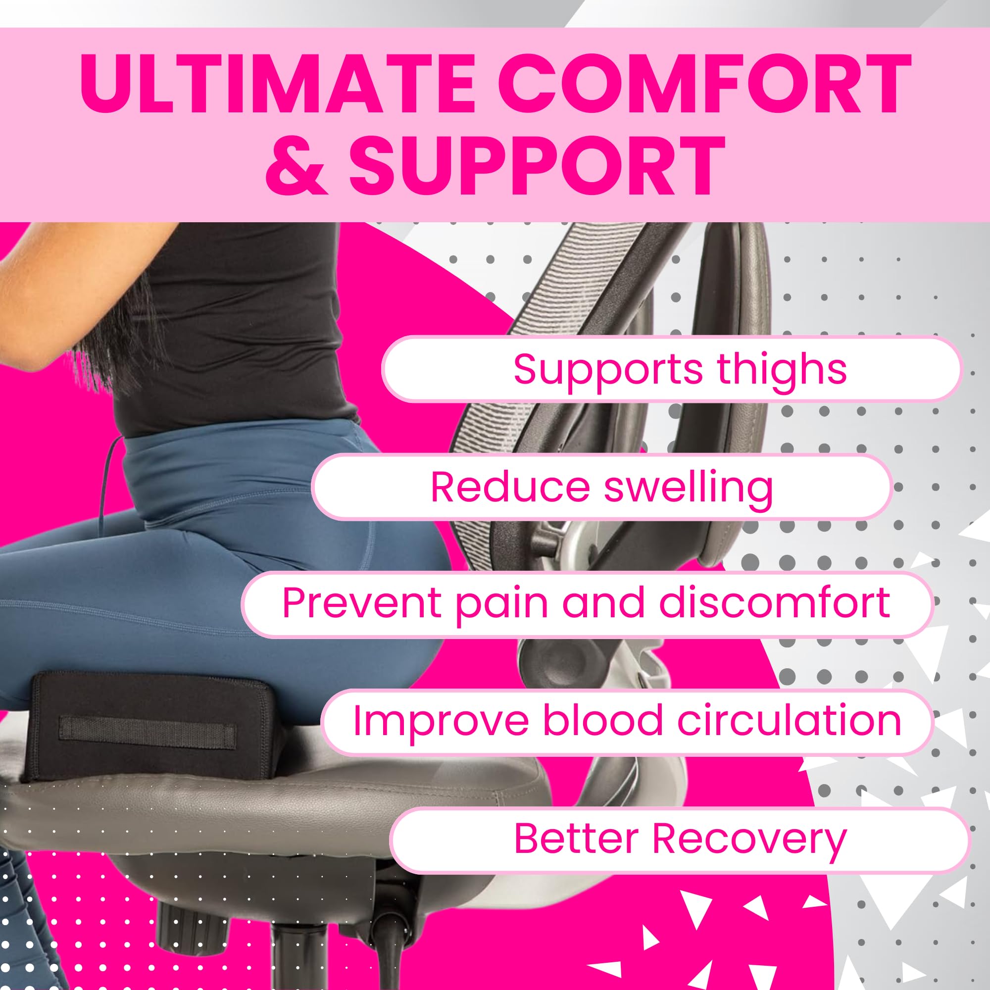 Post-Surgery BBL Pillow Set - Comfortable Butt Pillow for Sitting After Brazilian Butt Lift, BBL Supplies Kit with Chair Cushion for Recovery & Faja Colombiana Support - Perfect for Home, Office & Travel Use
