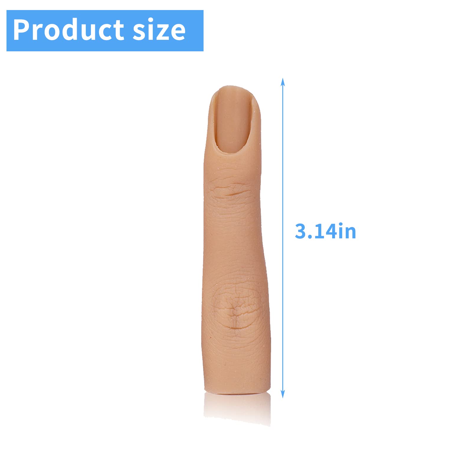 2Pcs Fake Nail Practice Fingers - Silicone Nail Training Tips for Beginners, Manicure & Nail Art Learning Tools - Perfect for DIY Nails at Home, Salon Practice, and Nail Technician Training