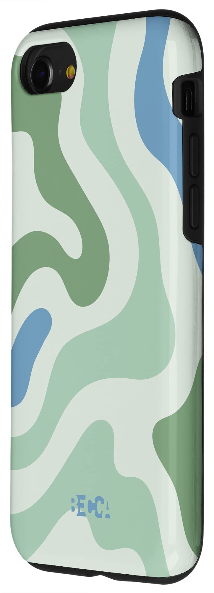 iPhone SE (2020) / 7 / 8 Sage Green Retro Liquid Swirl Abstract Pattern Blue Phone Case - Stylish Protection for Everyday Use