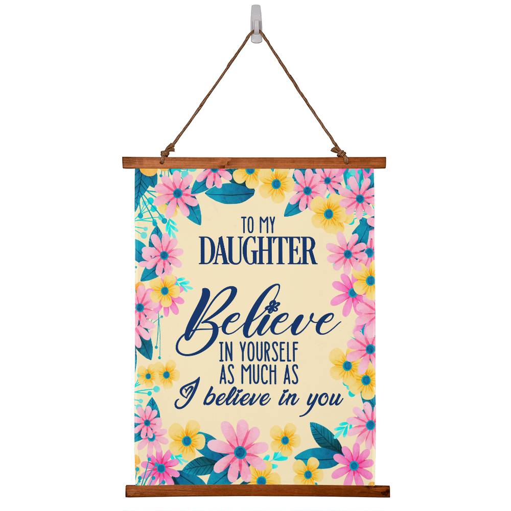 To My Daughter Gifts from Mom - Inspirational Wall Tapestry with 'Believe in Yourself' Quote - Perfect for Bedroom Decor, Dorm Room, or Special Occasion Present