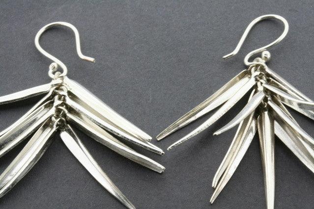 Handmade Agave Drop Earrings for Women - Dainty Boho Chic Silver Leaf Jewelry - Perfect for Weddings, Parties & Everyday Wear