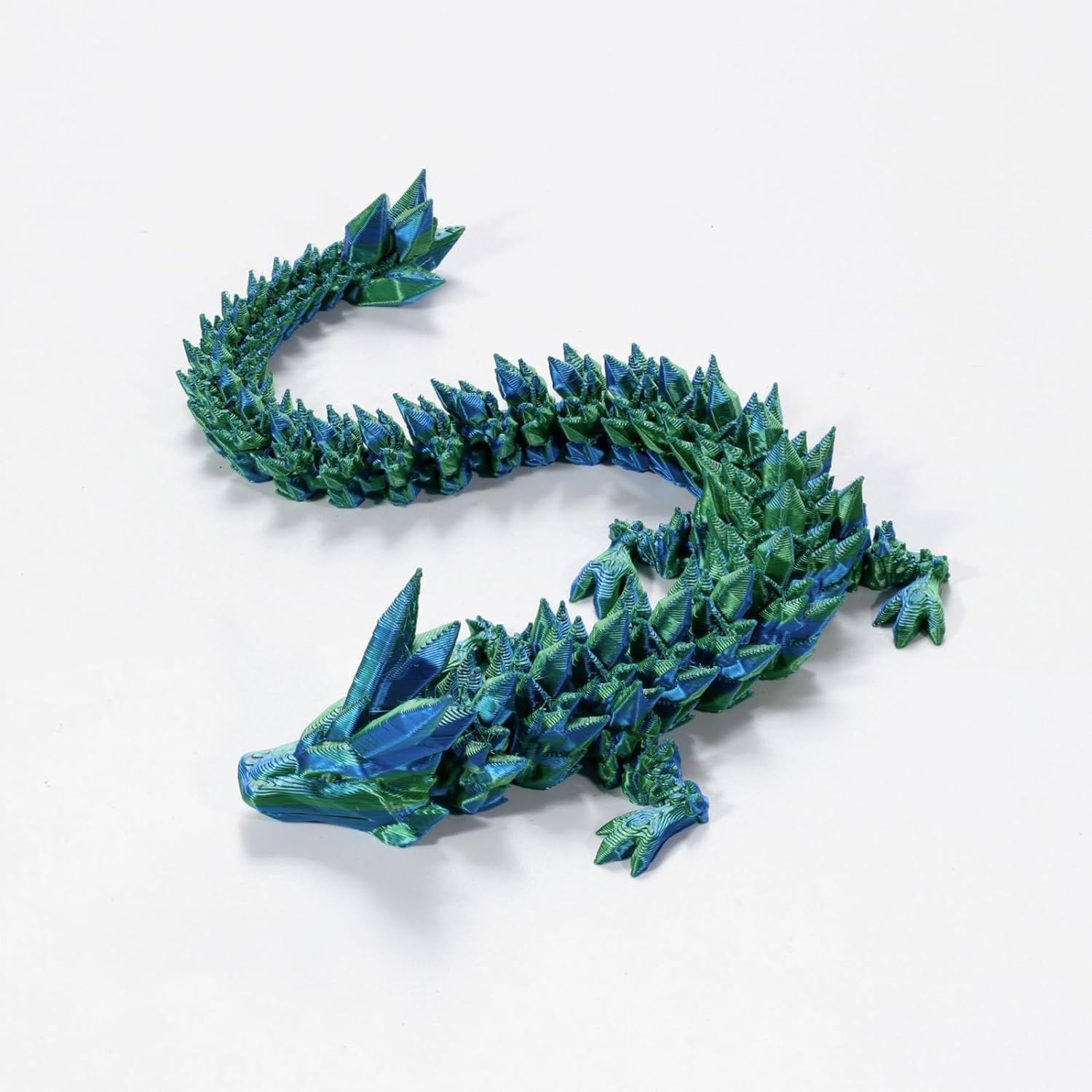 3D Printed Articulated Crystal Dragon in Egg - 12 Inch Laser Green Dragon Fidget Toy for Adults, Unique Home & Office Decor, Executive Desk Toy for Stress Relief & Collectors (Perfect for Gifts, Meditation & Fantasy Lovers)