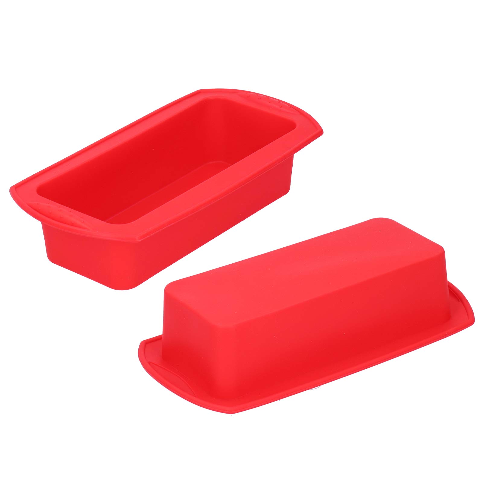 2-Piece Red Rectangle Bread & Cake Mold Set - Eco-Friendly Baking Tool for Homemade Cakes, Bread Loaves - Perfect for Home Kitchens, Bakeries & DIY Dessert Making