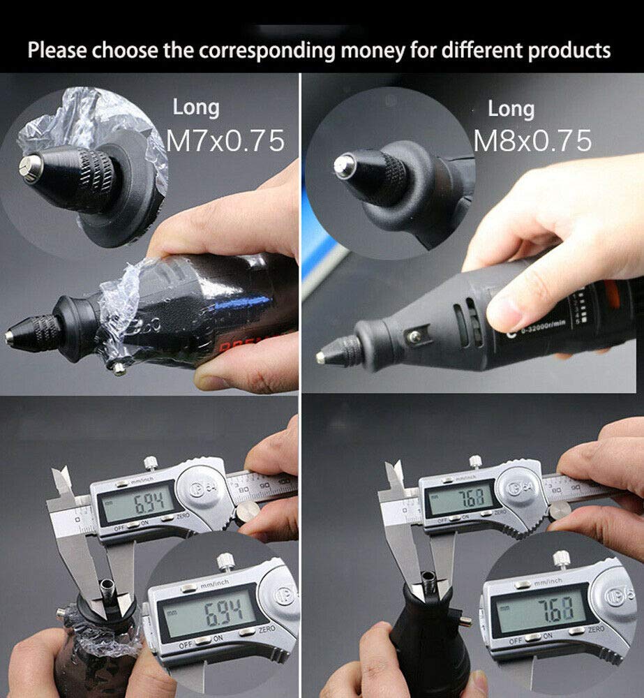 0.3-3.2mm Keyless Drill Chuck Adapter M8x0.75mm - Quick Change Electric Grinder Converter for Power Tools - Perfect for DIY Projects, Metalworking & Woodworking