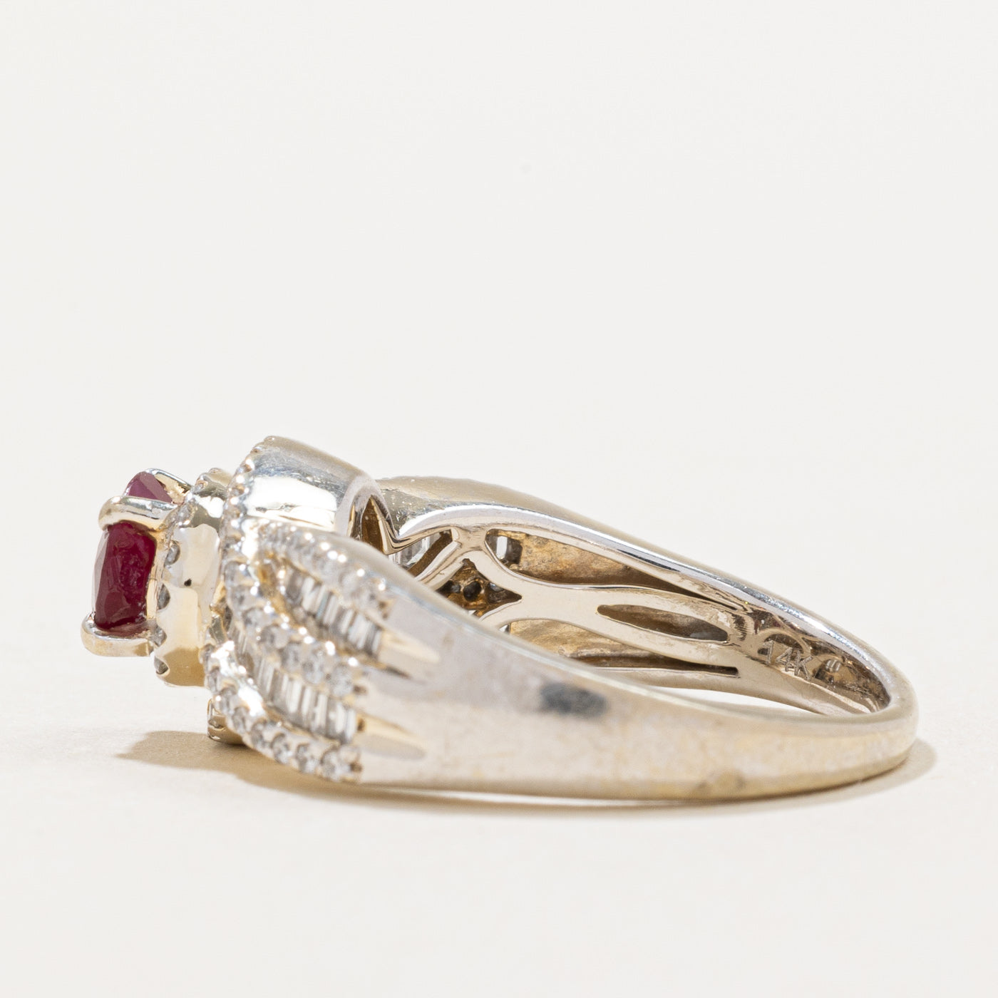 Exquisite 0.82ct Ruby & 0.51ct Diamond Ring - Size 6 | 14K Gold Engagement Ring for Women | Perfect for Anniversary, Valentine's Day & Special Occasions