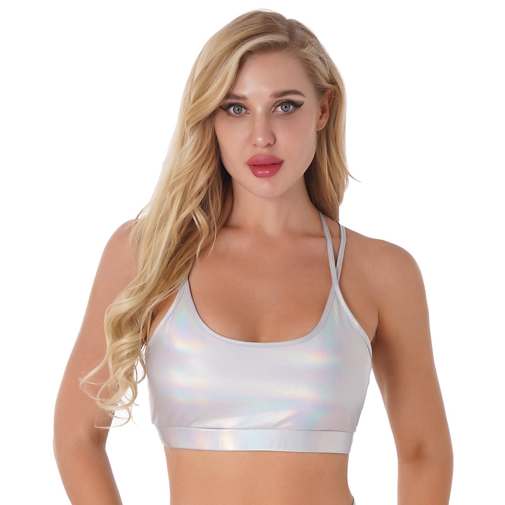 YiZYiF Women's Criss-Cross Back Sports Bra with Removable Padded Cups - High Support Workout Top for Yoga, Running & Gym