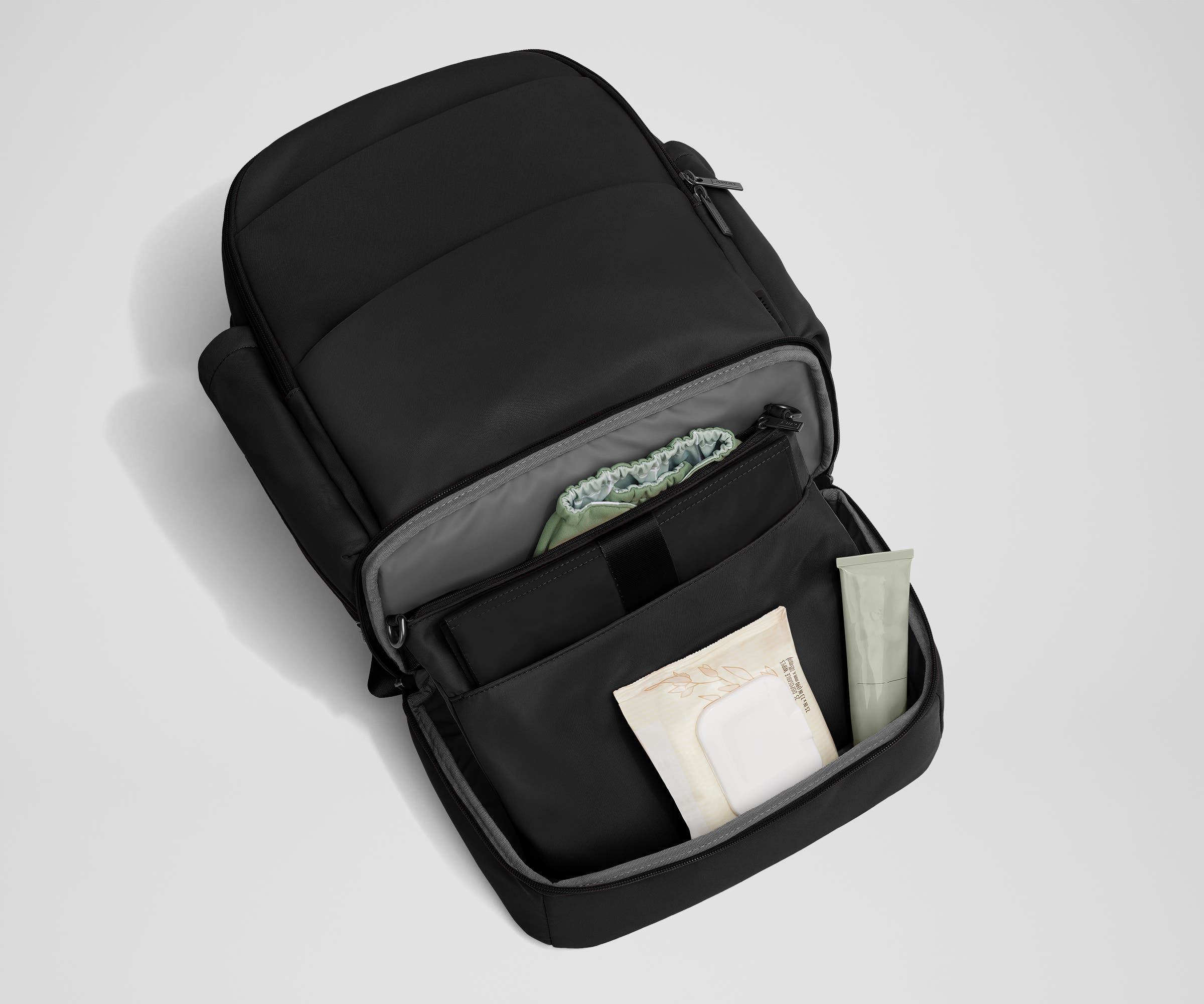 Premium Double Diaper Backpack in Jet Black - Spacious Baby Essentials Organizer for Travel, Hiking & Daily Parenting - Waterproof & Durable Design