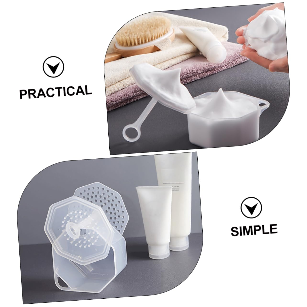 2 Pack Portable Bubble Bottle for Face Care - Rich Foam Maker for Skincare & Makeup - White Bubble Cleansing Tool for Deep Cleaning & Relaxation - Perfect for Daily Skincare Routine & Spa Day at Home