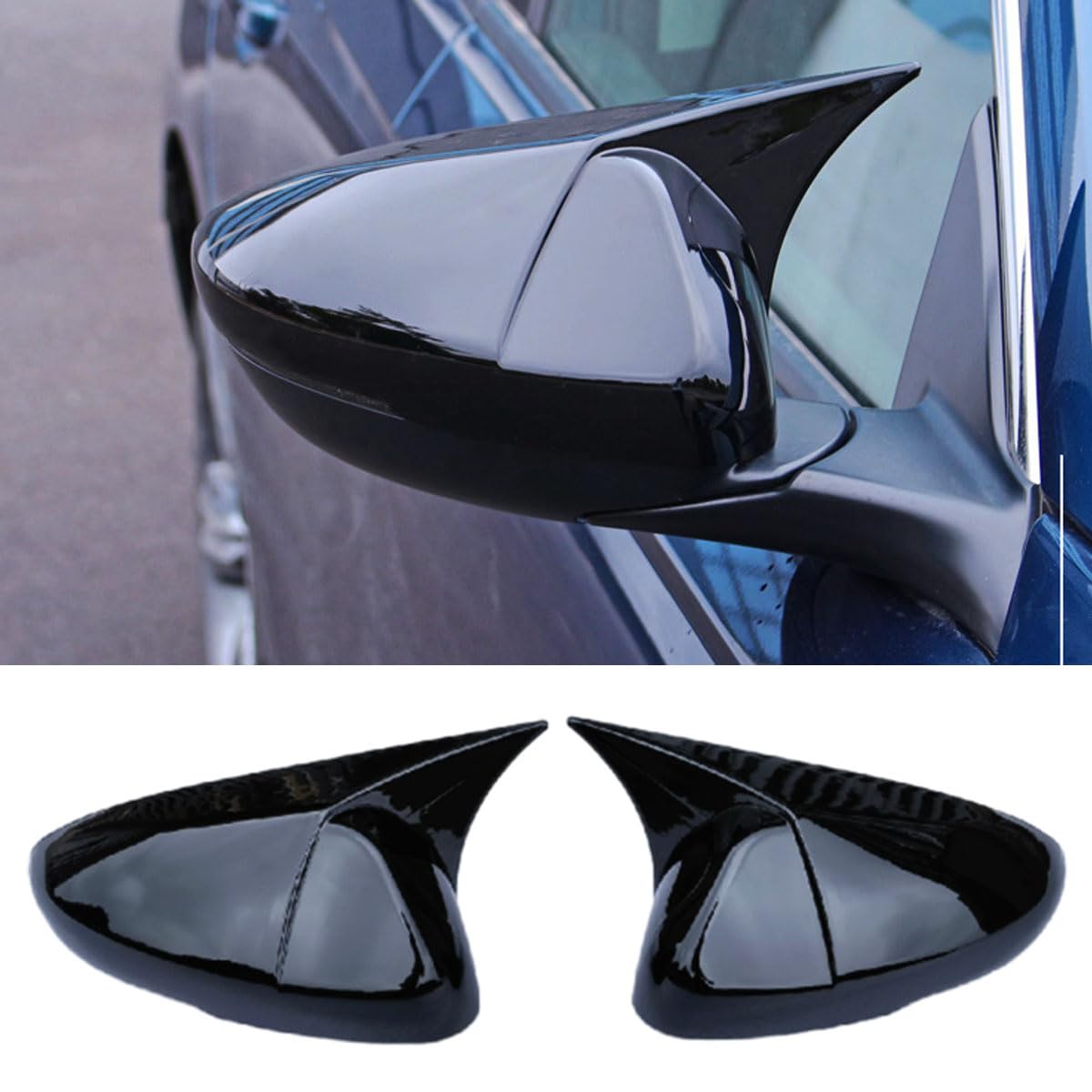 Honda Accord Side Mirror Covers (2018-2025) - Glossy Black Exterior Mirror Caps for 10th & 11th Gen - Durable Car Mirror Accessories for Protection & Style - Perfect for Daily Commuting, Road Trips & Car Customization