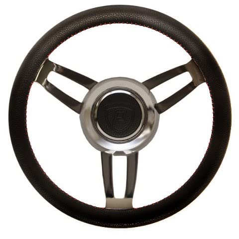 Uflex Boat Steering Wheel 69991J | Morosini 13 3/4 Inch Black Marine Steering Wheel for Boats & Yachts | Perfect for Offshore Fishing & Water Sports