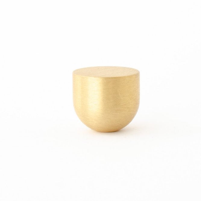 Vintage Unlacquered Brushed Brass Cabinet Knobs - Set of 10, Antique Style Drawer Pulls for Kitchen, Bathroom & Furniture (1.25