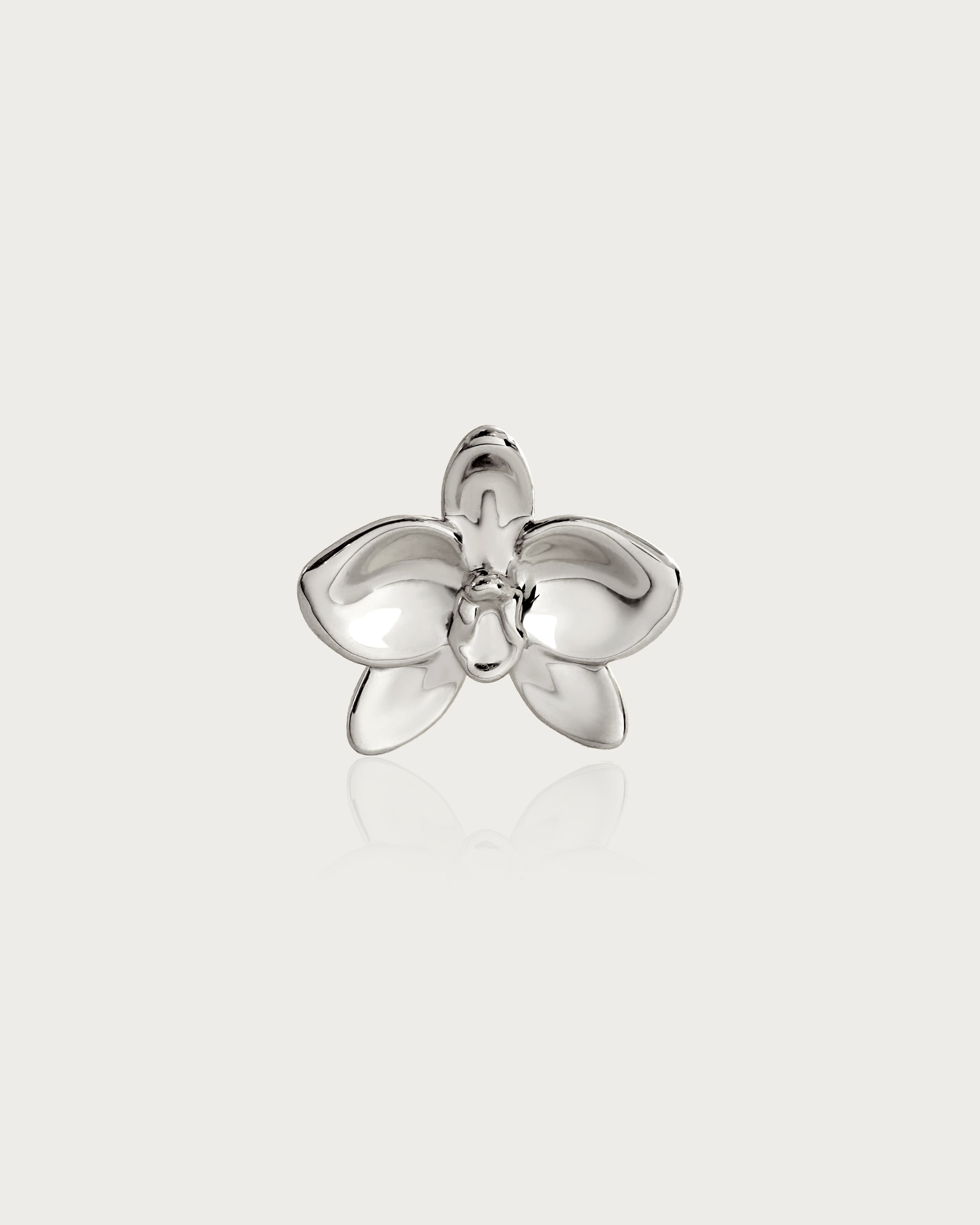 Elegant Silver Orchid Flower Ring for Women - Perfect for Weddings, Parties & Special Occasions