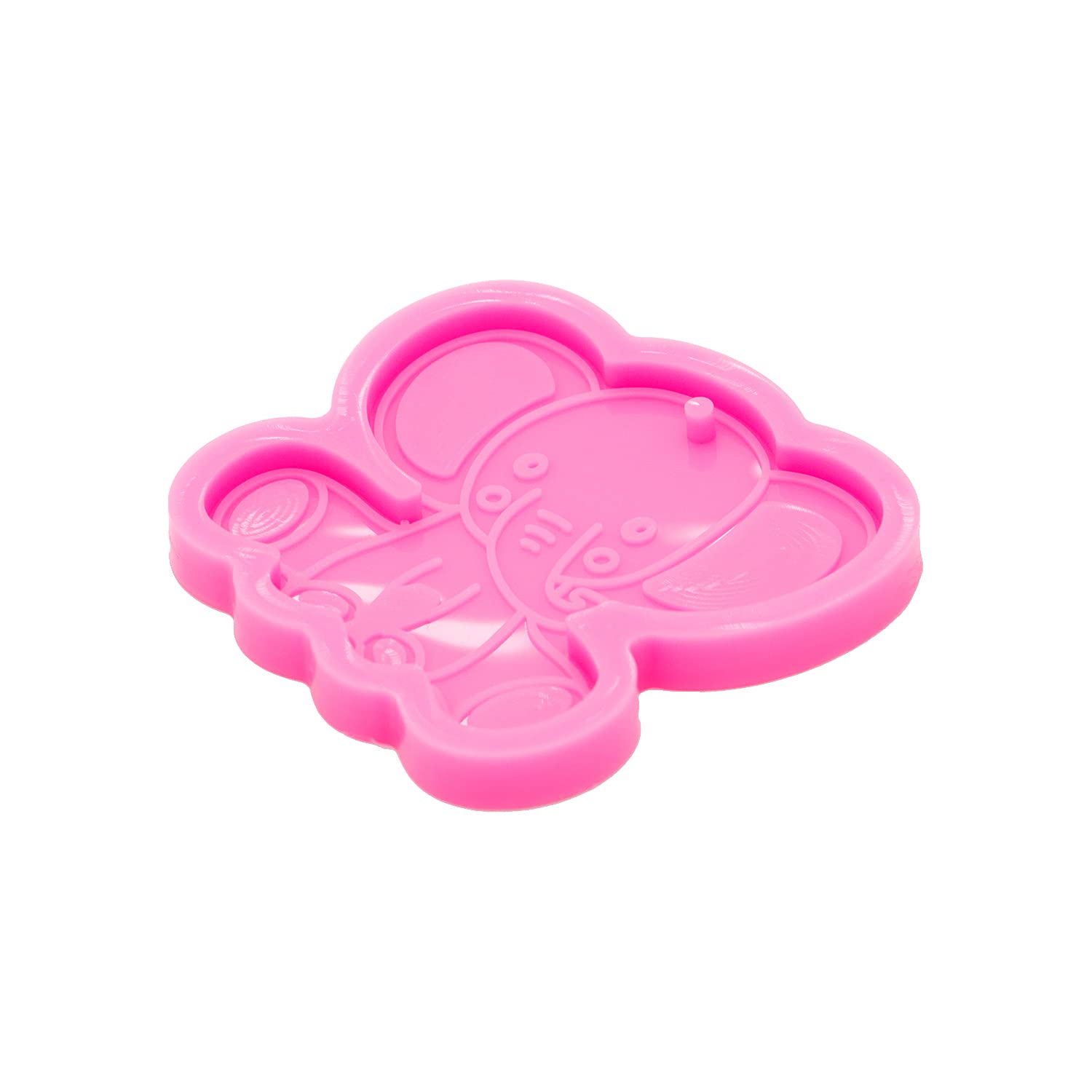 Shiny Glossy Cute Cartoon Elephant Keychain Mold - DIY Silicone Molds for Epoxy Resin Jewelry Making, Polymer Clay Keychains & Pendant Crafts - Perfect for Custom Keychains, DIY Gifts & Handmade Jewelry Accessories