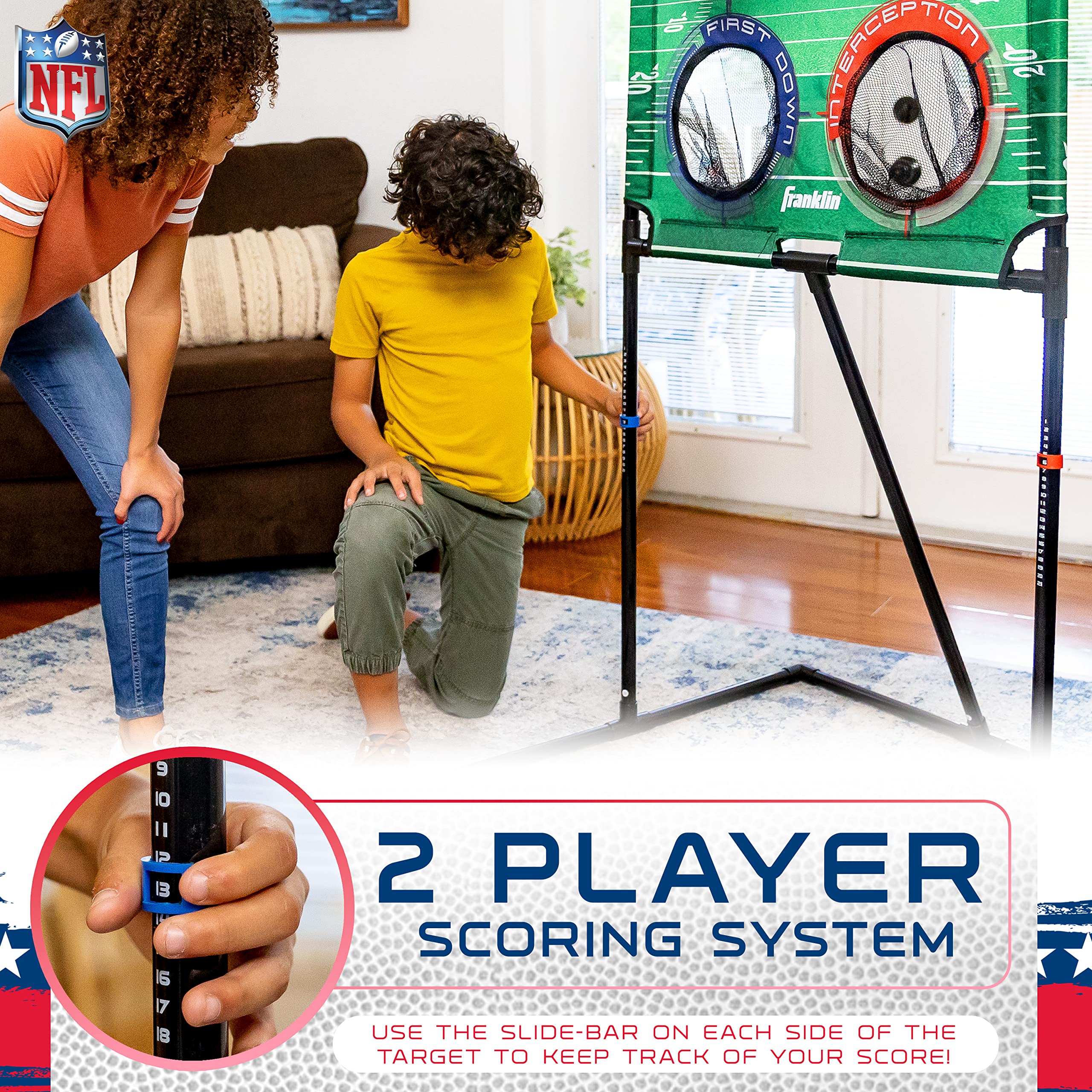 Franklin Sports Football & Baseball Target Toss Game Set for Kids - Indoor & Outdoor Throwing Activity with Mini Balls & Targets - Perfect for Backyard Play, Birthday Parties & Family Game Nights