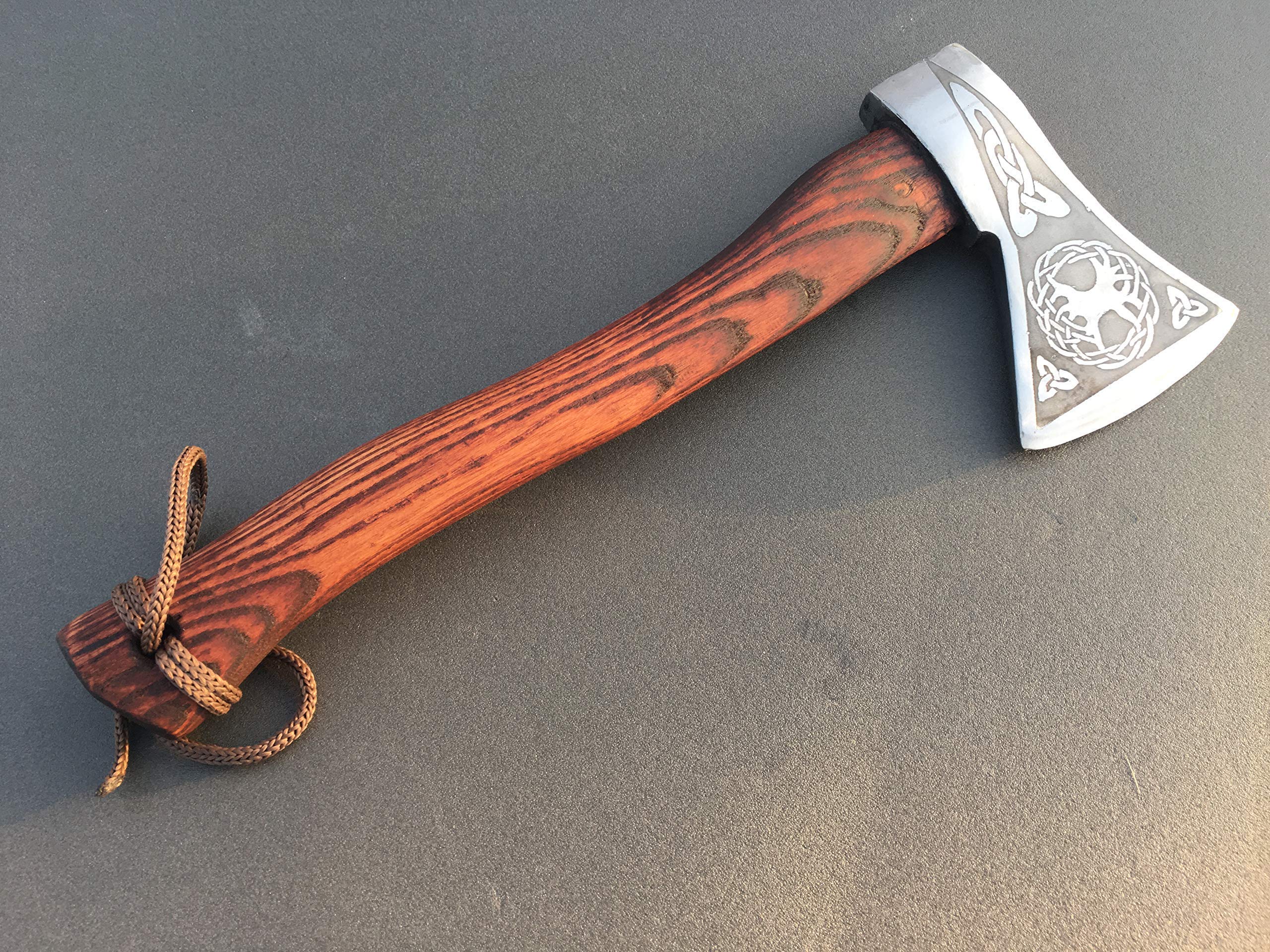 Viking Axe with Tree of Life Design - Handcrafted Celtic Hatchet & Tomahawk - Perfect Handyman Tool, Groomsmen Gift & Men's Jewelry - Ideal for Outdoor Adventures, Camping & Home Decor