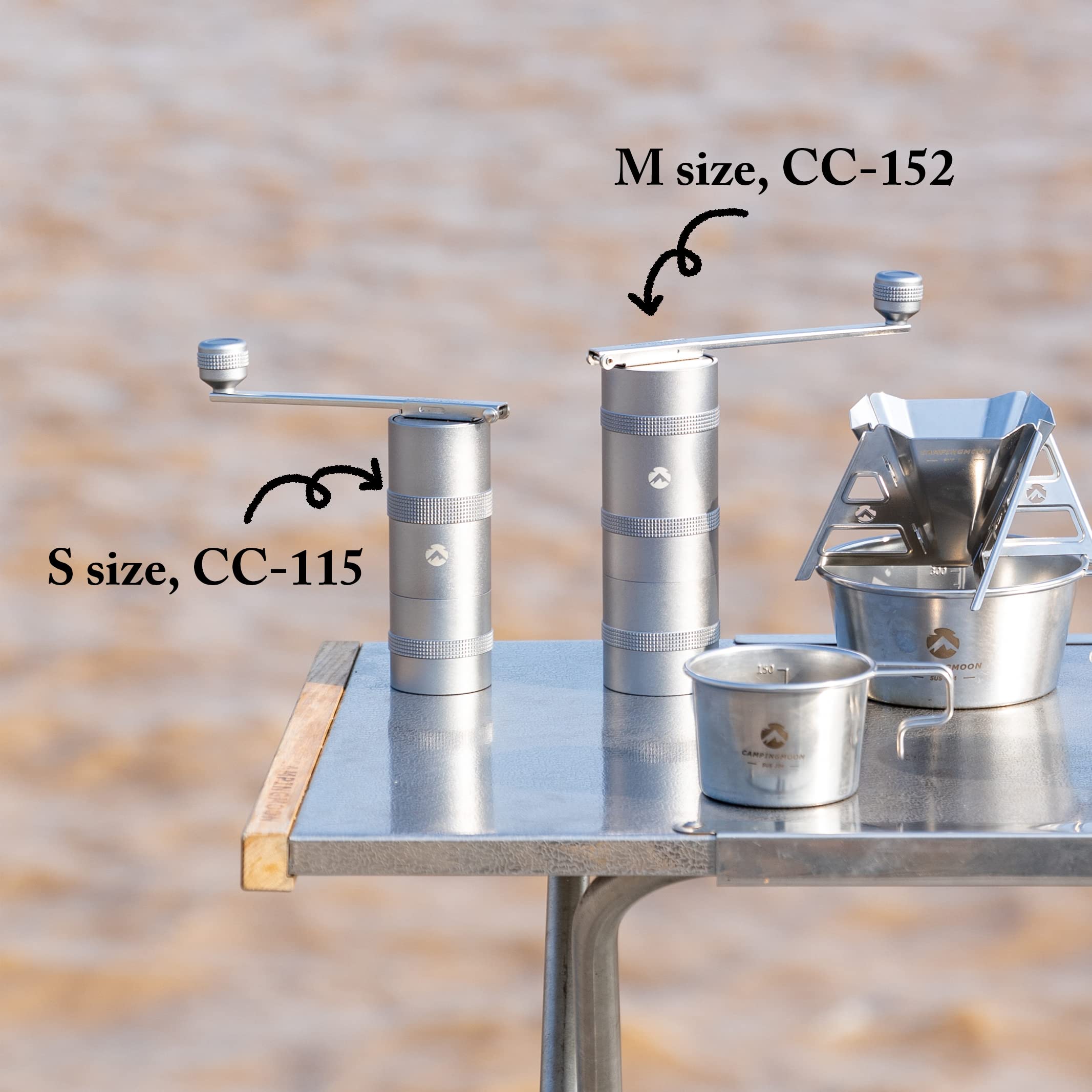 Premium Manual Coffee Grinder - Stainless Steel Portable Hand Crank Mill for Espresso, French Press & Pour Over - Perfect for Camping, Travel & Home Use (Model CC-115)