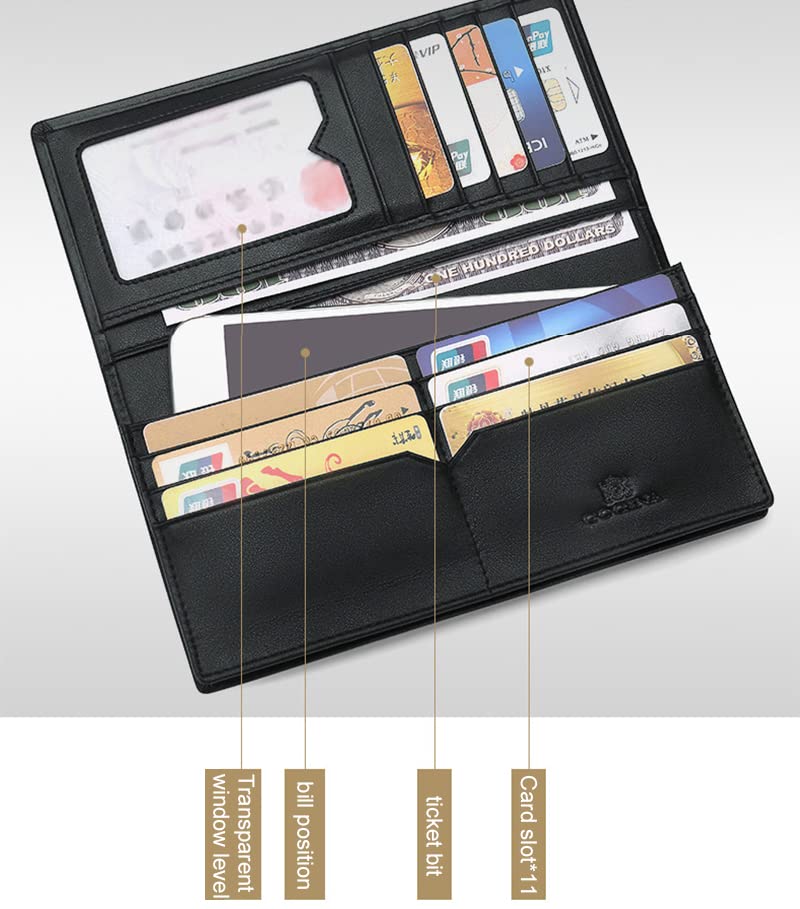 Men's Genuine Leather Wallet - Slim RFID Blocking Bifold Wallet for Business & Casual Use - Perfect for Credit Cards, Cash & Coins - Ideal for Office, Travel & Everyday Carry