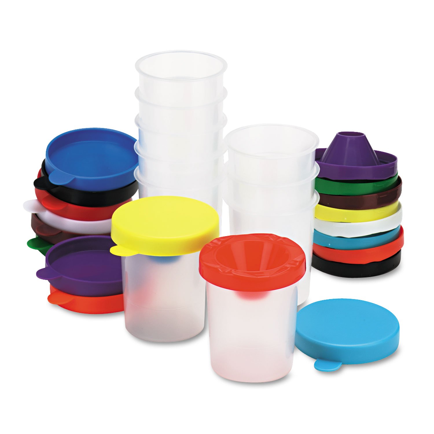 Chenille Kraft 5100 No-Spill Paint Cups - Set of 10 | Spill-Proof Art Supplies for Kids | Perfect for Classroom, Home & DIY Craft Projects