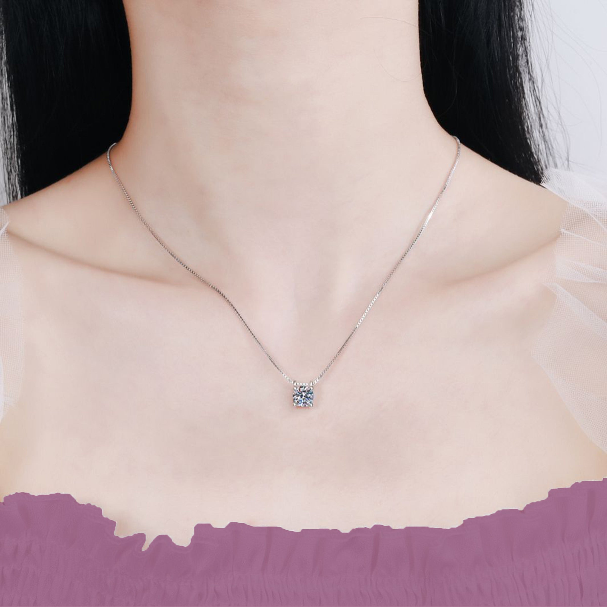Round Cut Moissanite Ashes Necklace - Elegant Memorial Jewelry for Women | Perfect for Remembrance, Sympathy Gifts & Special Occasions