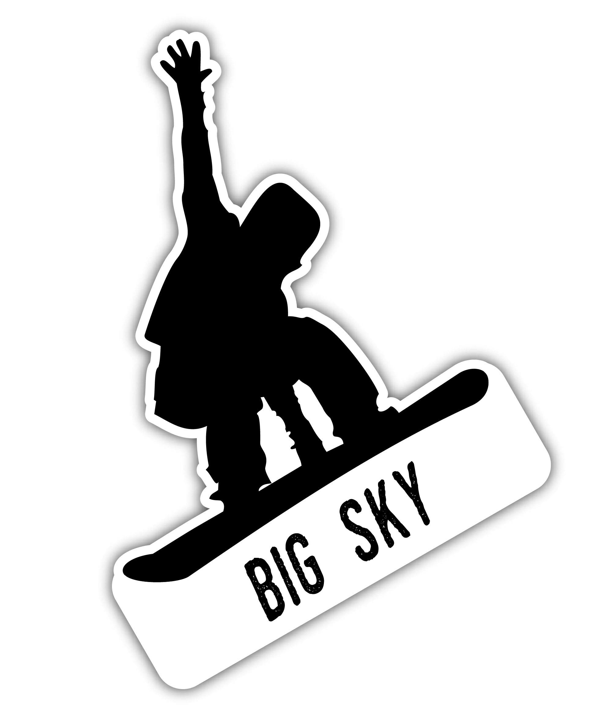 Big Sky Montana Ski Adventures Souvenir - 4 Inch Vinyl Decal Stickers (4-Pack) - Perfect for Snowboards, Laptops, Water Bottles & Car Windows