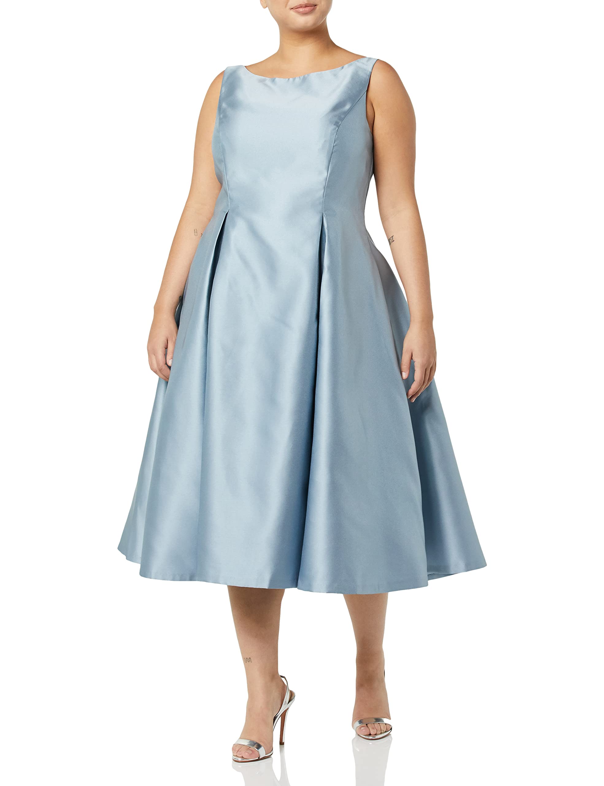 Adrianna Papell Women's Sleeveless V-Back Cocktail Dress for Evening Parties, Weddings & Special Occasions - Elegant Midi Formal Gown